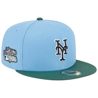 Casquette ajustée 59FIFTY New York Mets 1986 World Series Era bleu ciel/coriandre pour homme