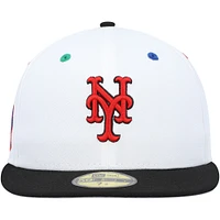 Men's New Era White/Black York Mets 1969 World Series Primary Eye 59FIFTY Fitted Hat