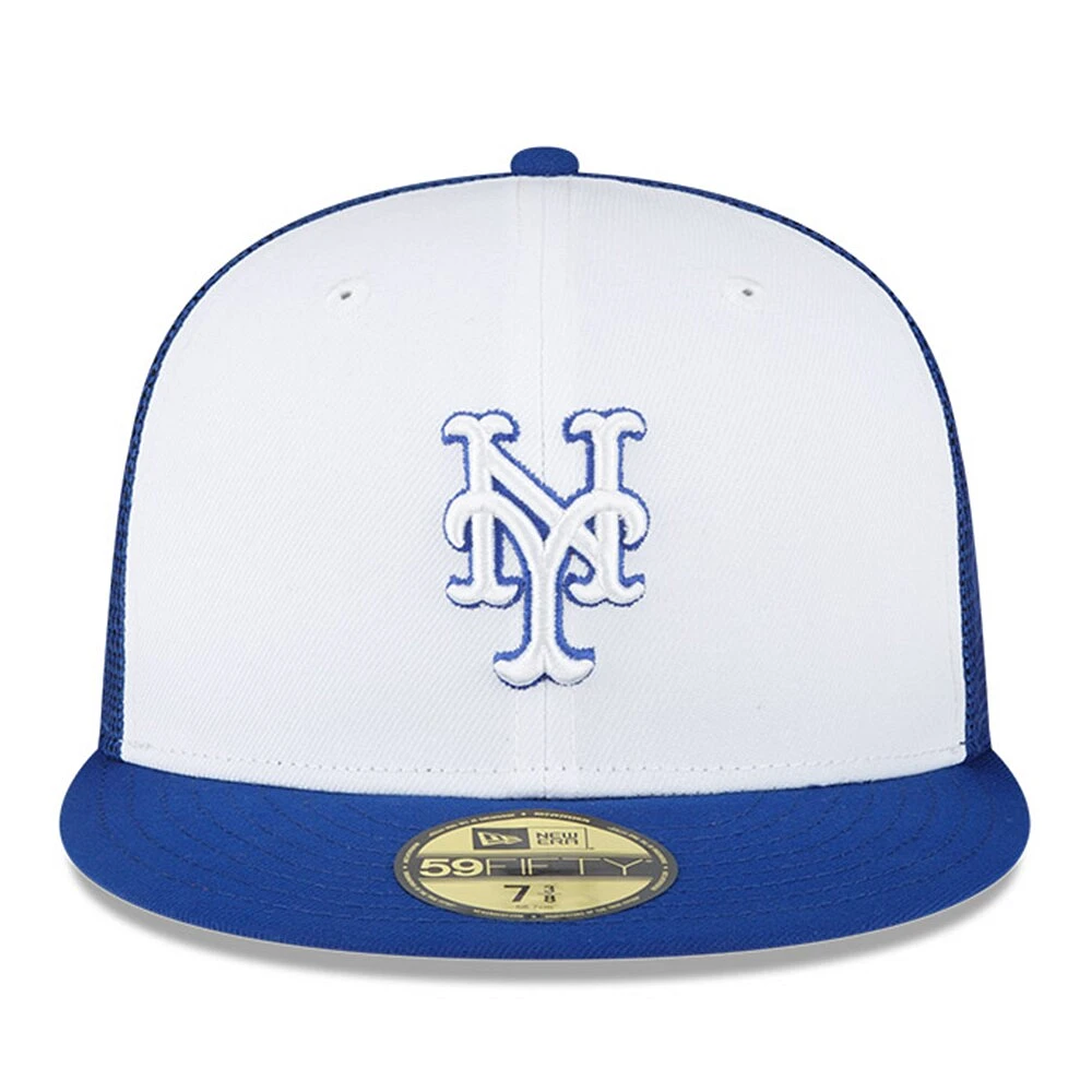 Casquette ajustée New Era York Mets 2023 On-Field Batting Practice 59FIFTY pour homme, blanc/bleu