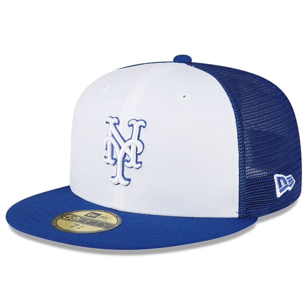 Casquette ajustée New Era York Mets 2023 On-Field Batting Practice 59FIFTY pour homme, blanc/bleu