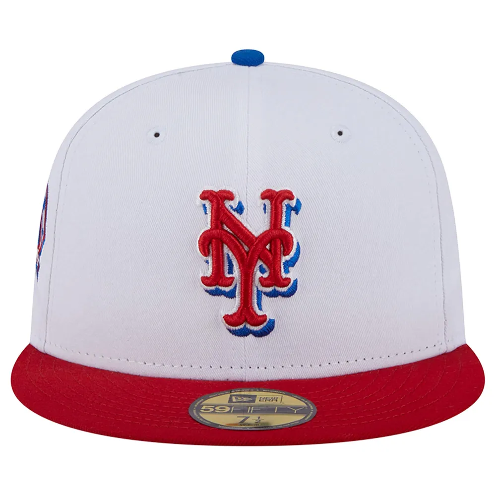 Men's New Era Red York Mets White Logo 59FIFTY Fitted Hat