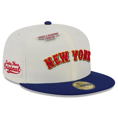 Men's New Era White York Mets Big League Chew Original 59FIFTY Fitted Hat