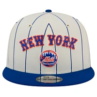 Men's New Era White New York Mets Jersey Pinstripe 9FIFTY Snapback Hat