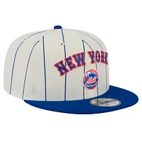 Men's New Era White New York Mets Jersey Pinstripe 9FIFTY Snapback Hat