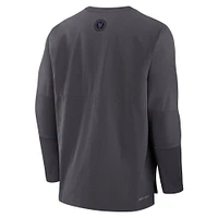 Men's Nike  Anthracite New York Mets Authentic Collection City Connect Lightweight Player Tri-Blend Performance Long Sleeve T-Shirt