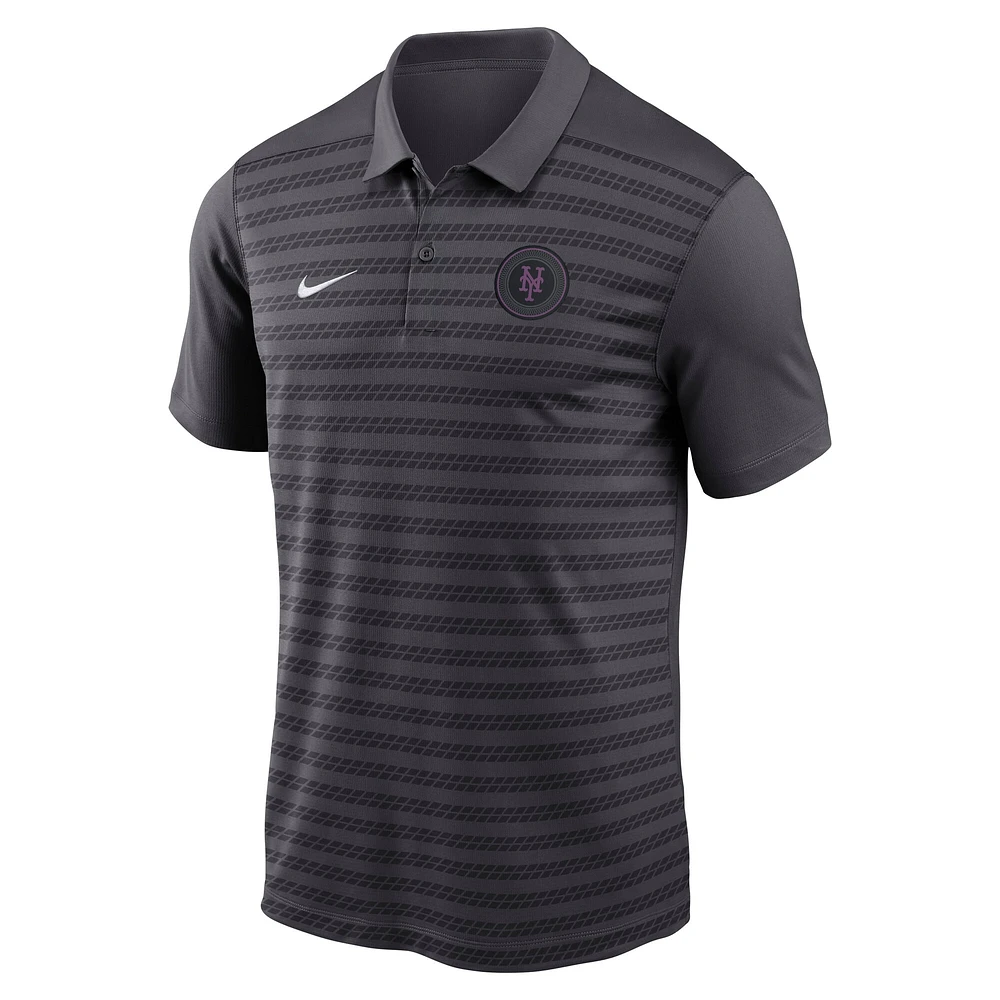 Men's Nike  Anthracite New York Mets Authentic Collection City Connect Victory Performance Polo