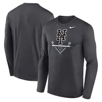 T-shirt à manches longues Icon Legend Performance des New York Mets de Nike pour homme, anthracite