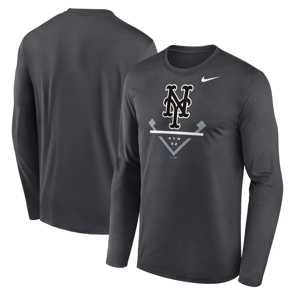 Men's Nike Anthracite New York Mets Icon Legend Performance Long Sleeve - T-Shirt