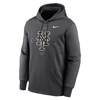 Sweat à capuche Icon Performance Therma Bracket des New York Mets de anthracite pour homme