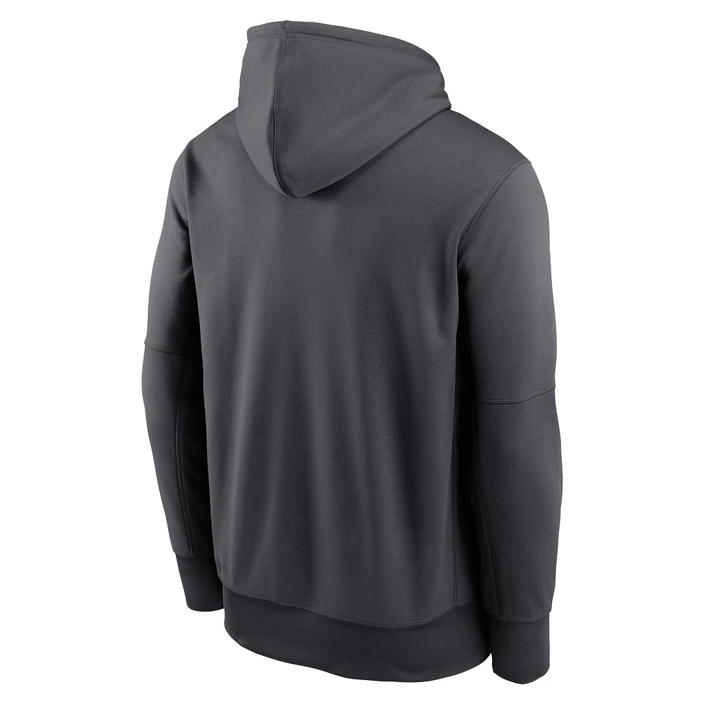 Sweat à capuche Icon Performance Therma Bracket des New York Mets de anthracite pour homme