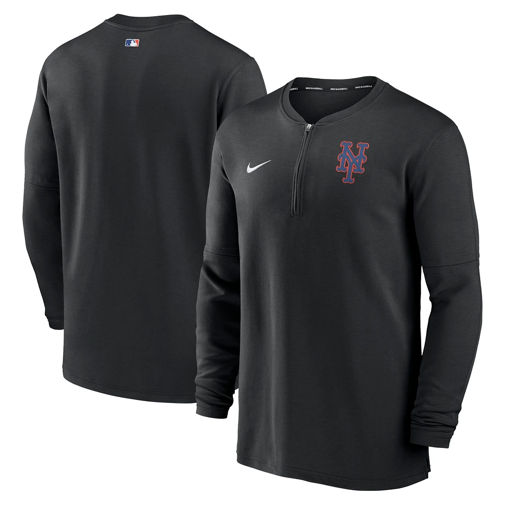 Haut à quart de zip Nike New York Mets Authentic Collection Game Time Performance pour homme, noir