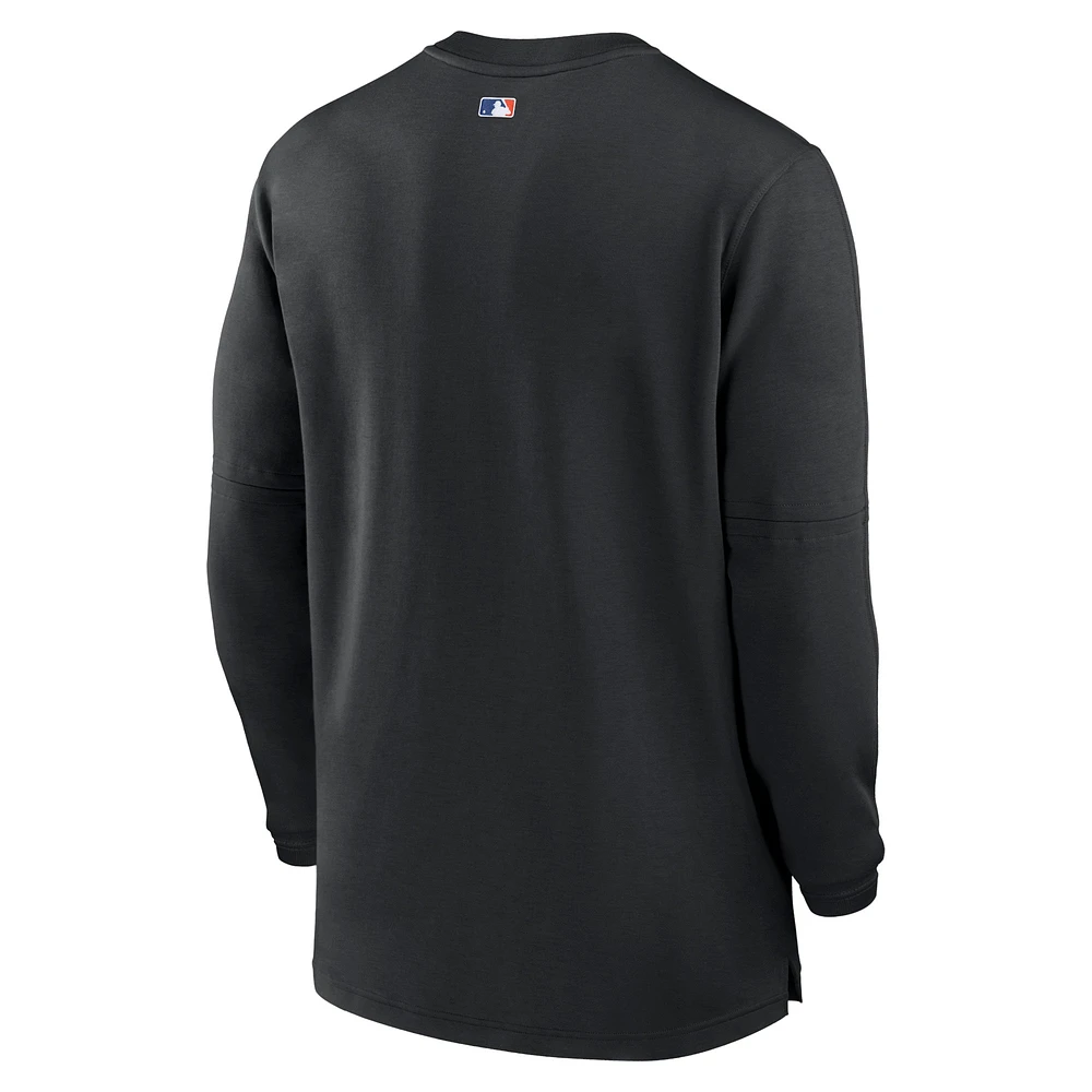 Men's Nike Black New York Mets Authentic Collection Game Time Performance Quarter-Zip Top