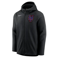 Sweat à capuche entièrement zippé Nike New York Mets Authentic Collection Performance pour homme, noir