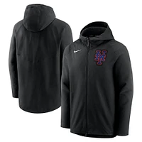 Sweat à capuche entièrement zippé Nike New York Mets Authentic Collection Performance pour homme, noir