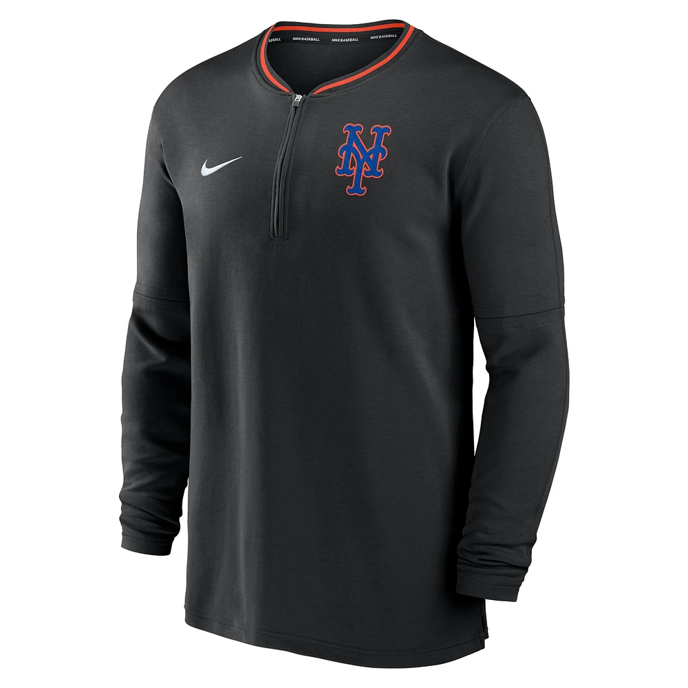 Men's Nike Black New York Mets Authentic Collection Performance Half-Zip Top