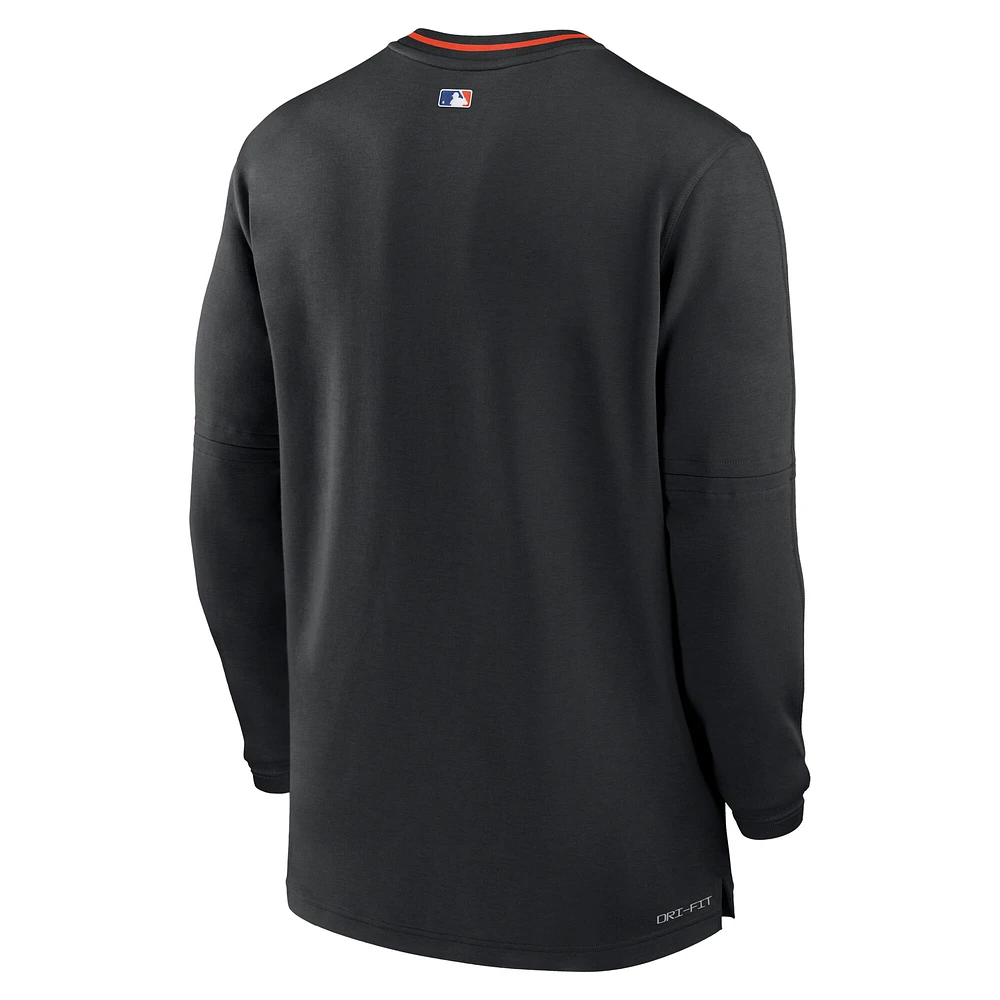 Men's Nike Black New York Mets Authentic Collection Performance Half-Zip Top
