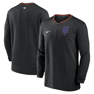 Men's Nike Black New York Mets Authentic Collection Performance Half-Zip Top