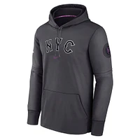 Men's Nike Charcoal New York Mets Authentic Collection City Connect Performance Pullover Hoodie