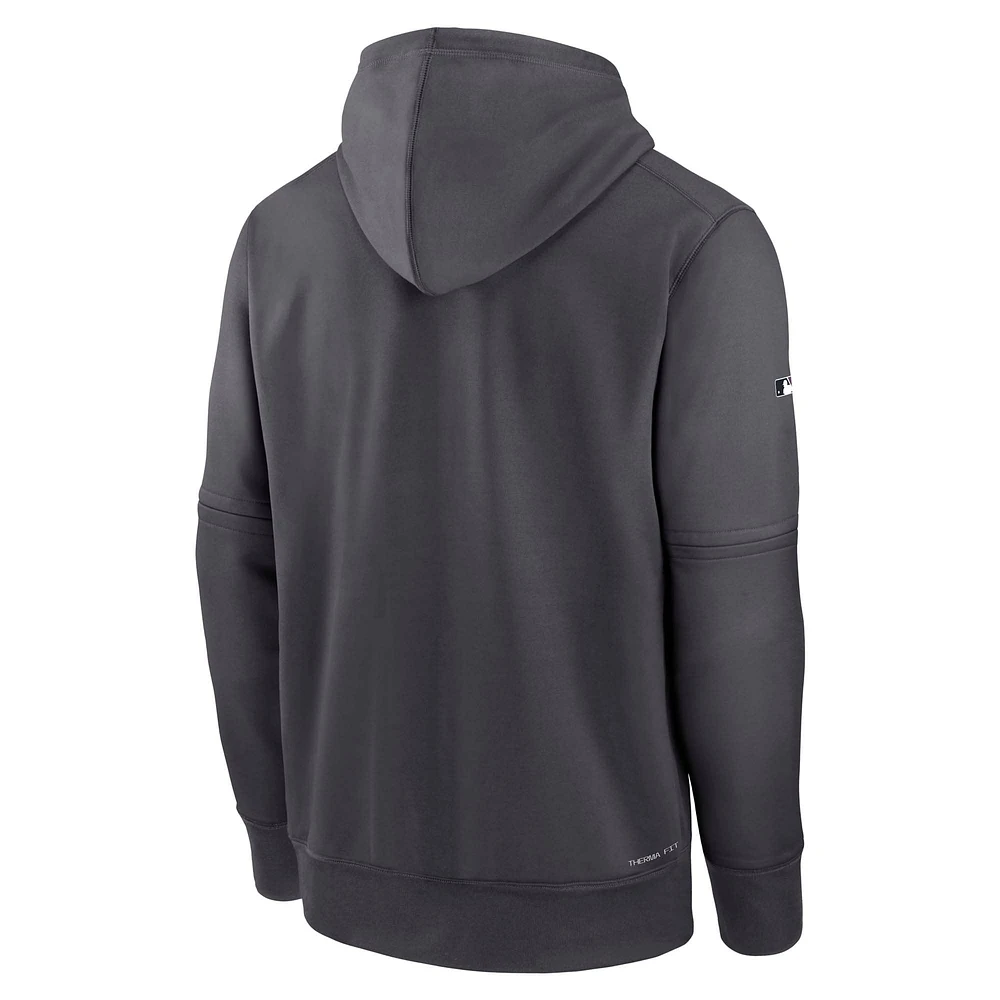 Men's Nike Charcoal New York Mets Authentic Collection City Connect Performance Pullover Hoodie