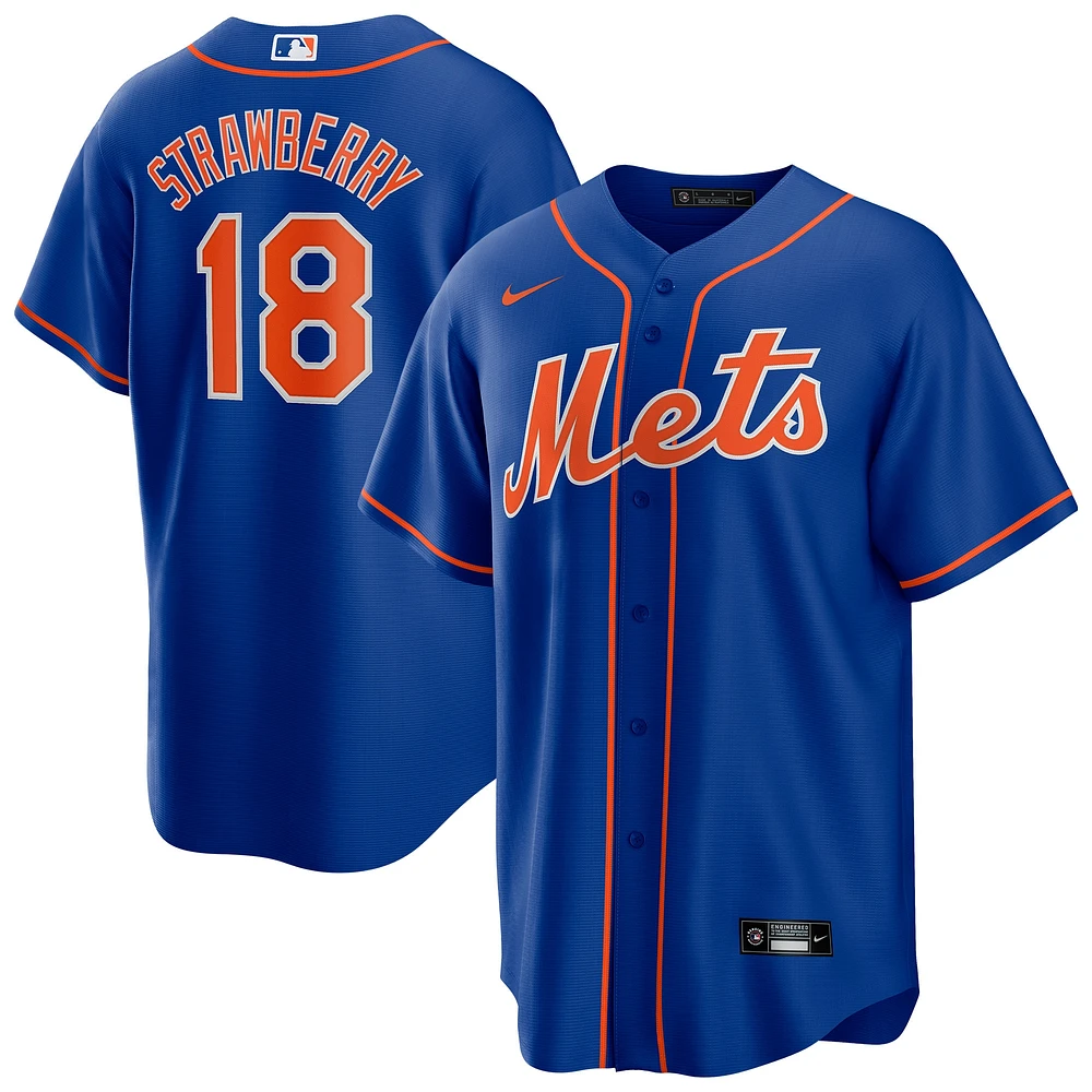 Maillot de joueur alternatif réplique Nike Darryl Strawberry Royal New York Mets pour homme