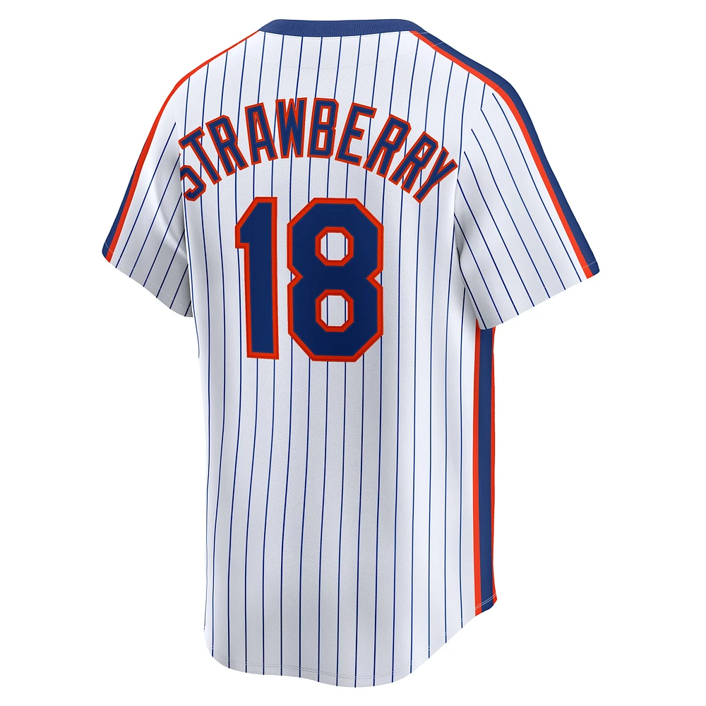 Men's Nike Darryl Strawberry White New York Mets Throwback Cooperstown Collection Limited Jersey