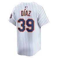 Maillot de joueur à domicile Nike Edwin Diaz pour homme, blanc, New York Mets, édition limitée