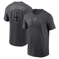 T-shirt Nike pour homme Francisco Alvarez Charcoal New York Mets City Connect Fuse avec nom et numéro