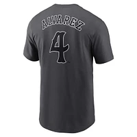 Men's Nike Francisco Alvarez Charcoal New York Mets 2024 City Connect Fuse Name & Number T-Shirt