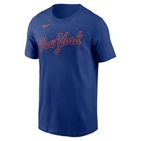 Men's Nike Francisco Alvarez Royal New York Mets Fuse Name & Number T-Shirt