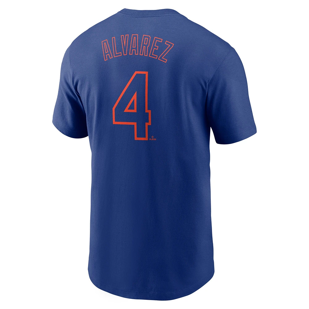 Men's Nike Francisco Alvarez Royal New York Mets Fuse Name & Number T-Shirt