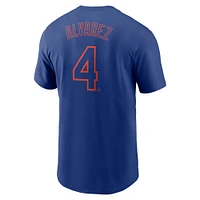 Men's Nike Francisco Alvarez Royal New York Mets Fuse Name & Number T-Shirt