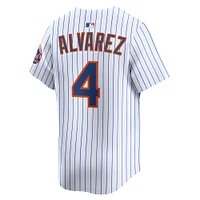 Maillot de joueur à domicile Nike Francisco Alvarez blanc New York Mets pour homme
