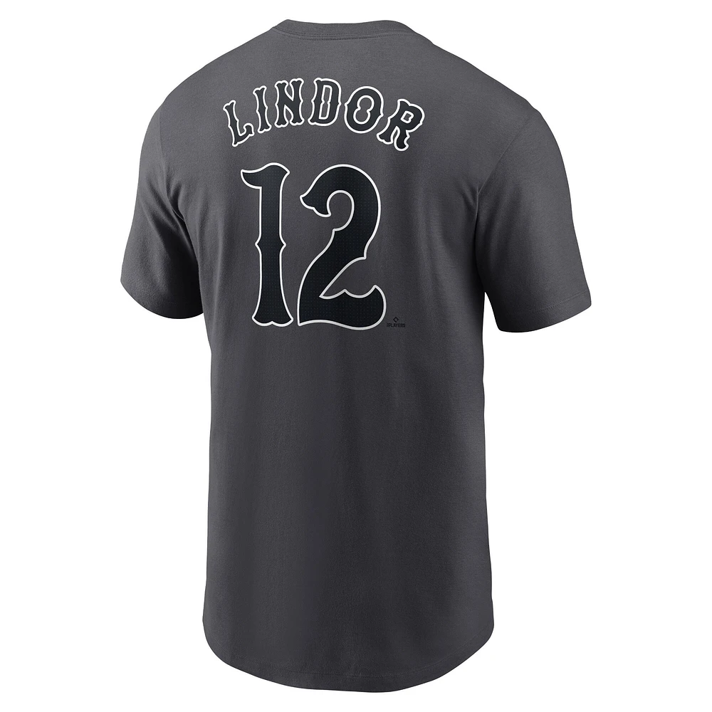 T-shirt Nike Francisco Lindor Graphite New York Mets 2024 City Connect Fuse avec nom et numéro pour homme