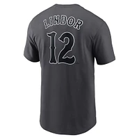 T-shirt Nike Francisco Lindor Graphite New York Mets 2024 City Connect Fuse avec nom et numéro pour homme