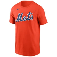 T-shirt Nike Francisco Lindor orange avec nom et numéro des Mets de New York pour homme