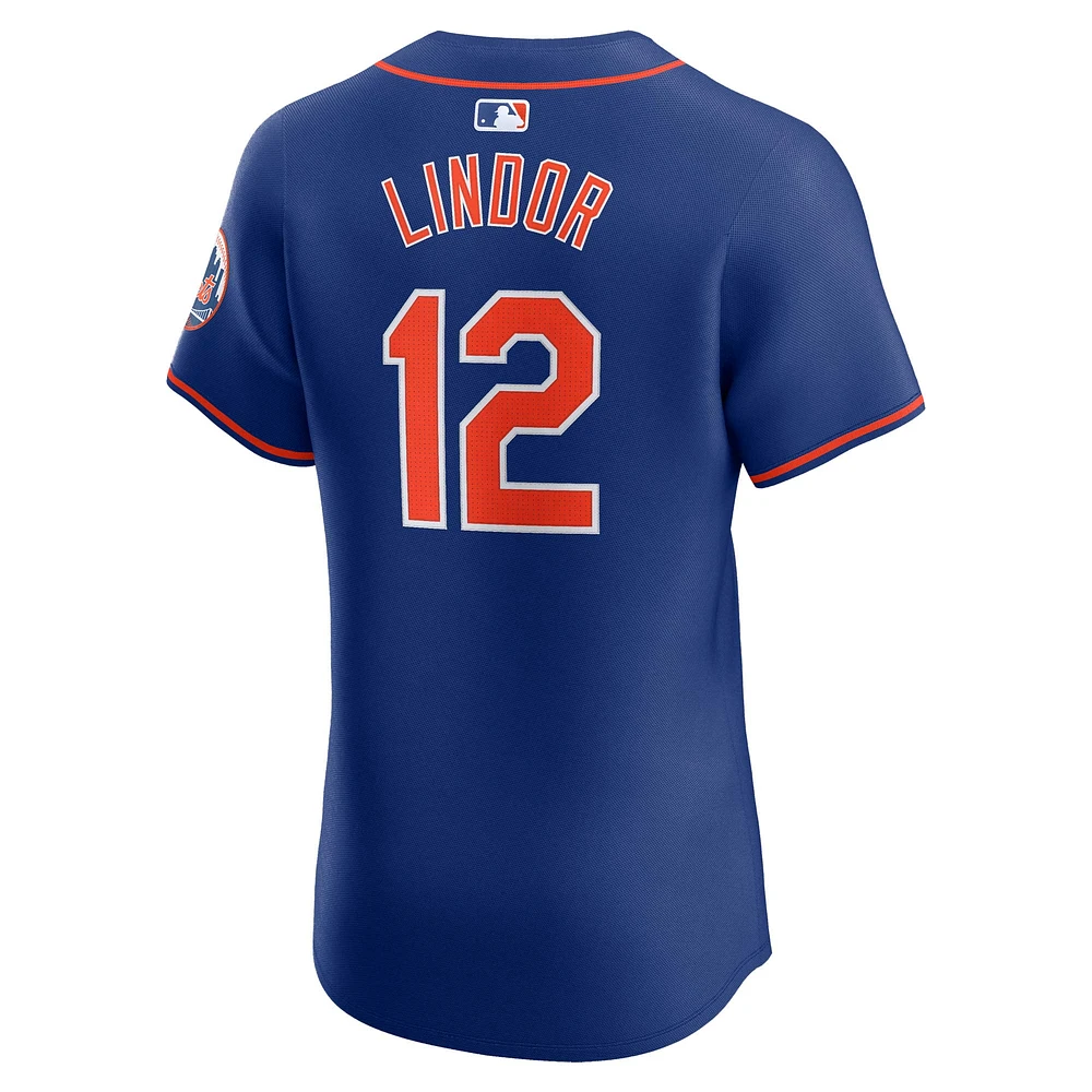 Men's Nike Francisco Lindor Royal New York Mets Alternate Elite Player Jersey