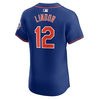 Maillot de joueur d'élite alternatif des Royal New York Mets Nike Francisco Lindor pour homme