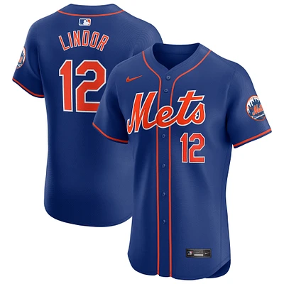 Maillot de joueur d'élite alternatif des Royal New York Mets Nike Francisco Lindor pour homme