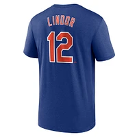 Men's Nike Francisco Lindor Royal New York Mets Legend Name & Number Performance T-Shirt