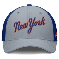 Men's Nike Gray/Royal New York Mets Rise Swoosh Performance Flex Hat