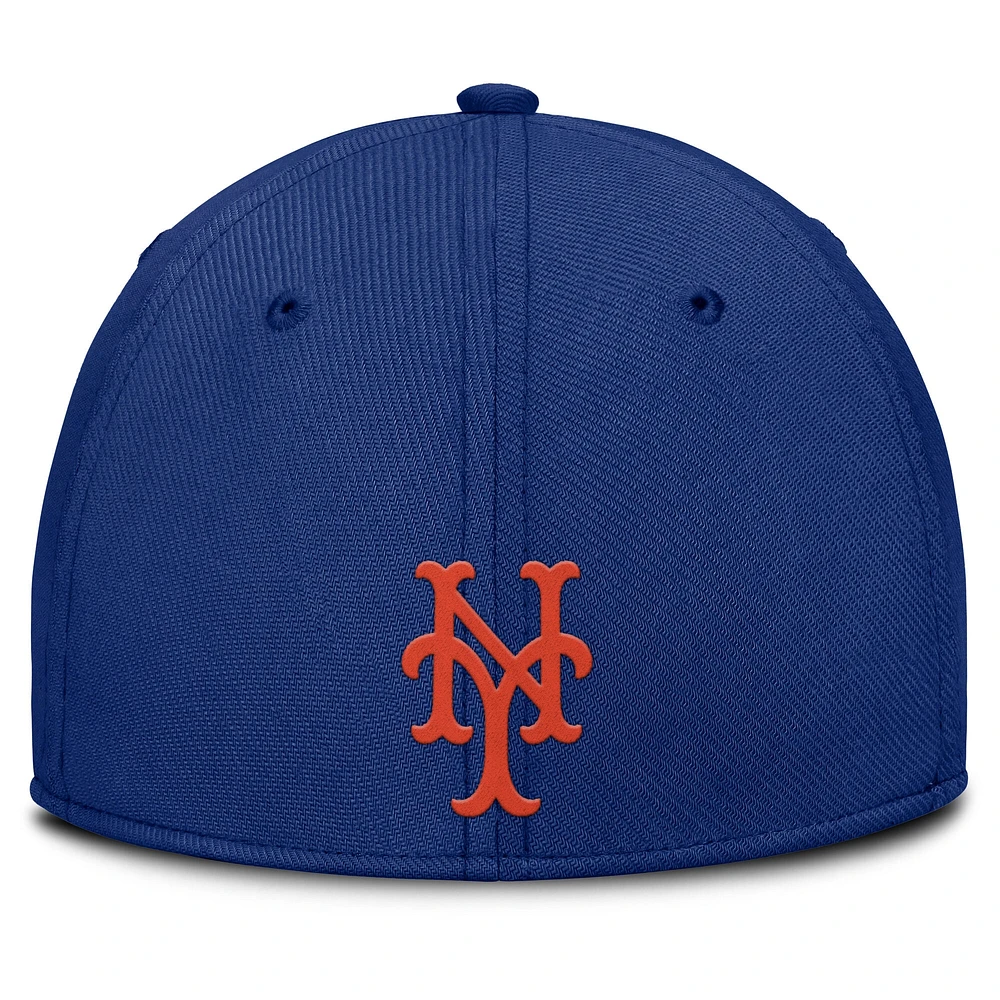 Men's Nike Gray/Royal New York Mets Rise Swoosh Performance Flex Hat