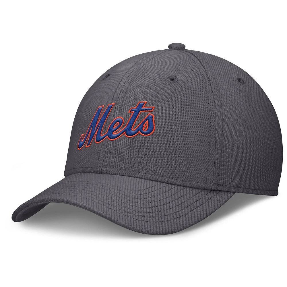 Casquette Nike Performance Flex grise New York Mets Swoosh pour homme