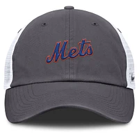 Men's Nike Gray New York Mets Wordmark Club Adjustable Trucker Hat