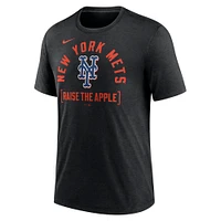 Men's Nike Heather Black New York Mets Swing Big Tri-Blend T-Shirt