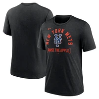 T-shirt Nike Heather Black New York Mets Swing Big Tri-Blend pour homme