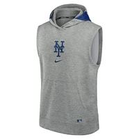 Sweat à capuche sans manches pour hommes Nike Heather Grey New York Mets Authentic Collection Early Work Performance