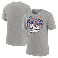 T-shirt Nike gris chiné pour homme, collection Cooperstown, style rétro, tri-blend