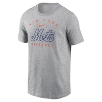 Men's Nike Heather Gray New York Mets Home Team Athletic Arch T-Shirt