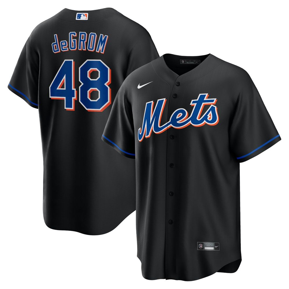 Men's Nike Jacob deGrom Black New York Mets 2022 Alternate Replica Player Jersey