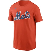 T-shirt Nike Jacob deGrom pour homme avec nom et numéro orange des New York Mets